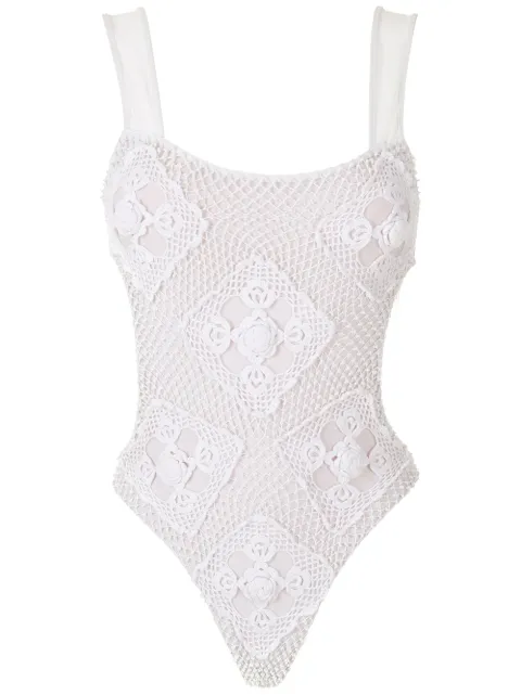 Amir Slama beading cut-out one-piece