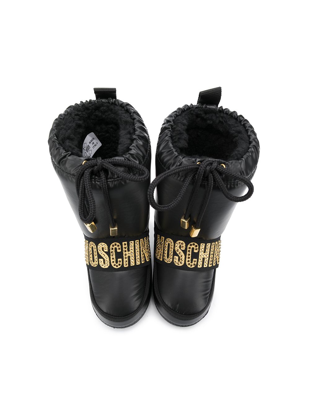 фото Moschino kids ботинки с логотипом и стразами