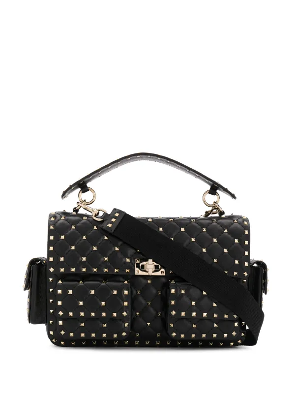 valentino garavani rockstud spike leather shoulder bag