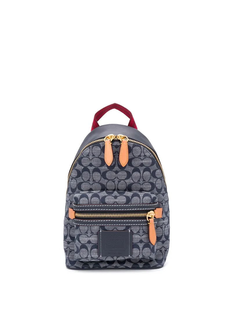Coach Academy Monogram Backpack In Blue 