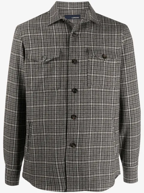 Lardini check button-up shirt jacket