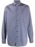 Barba micro-geometric print shirt - Blue