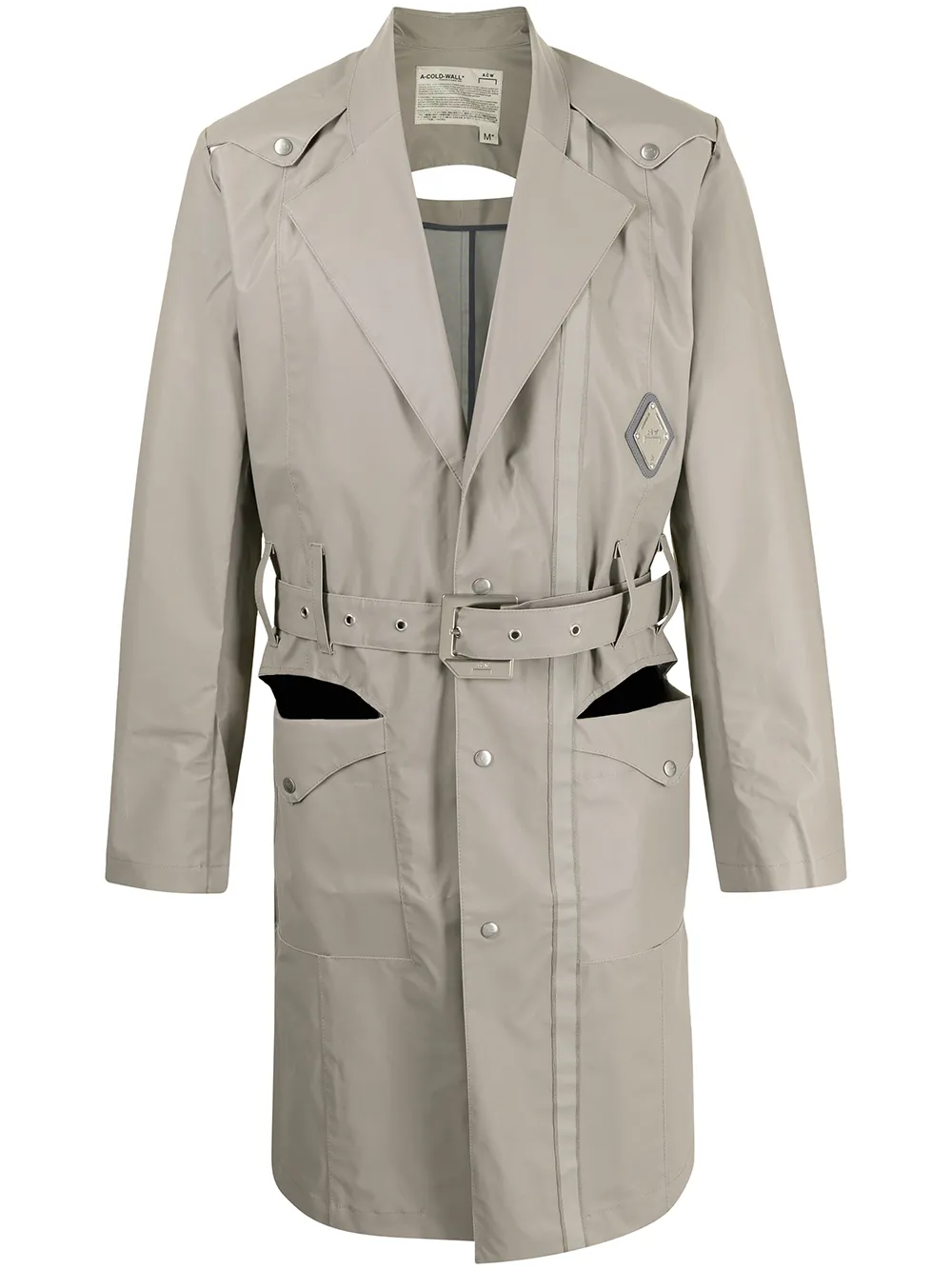 A-COLD-WALL* тренч с нашивкой-логотипом и поясом