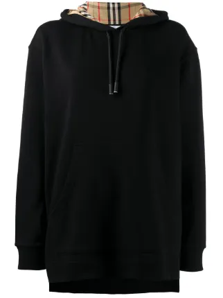 Burberry Sudadera Oversize a Cuadros Con Capucha Negro FARFETCH ES