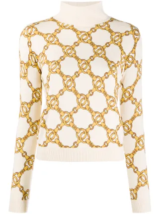 TWINSET chain-print Roll Neck Jumper 