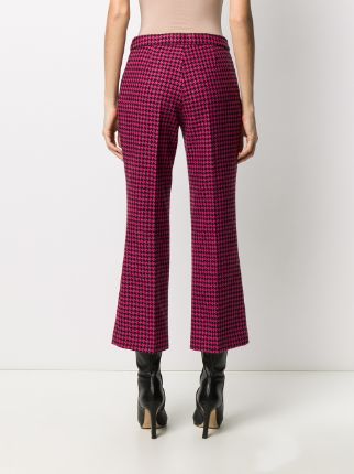 cropped kick-flare houndstooth trousers展示图