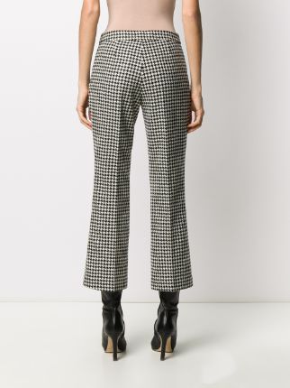 cropped kick-flare houndstooth trousers展示图