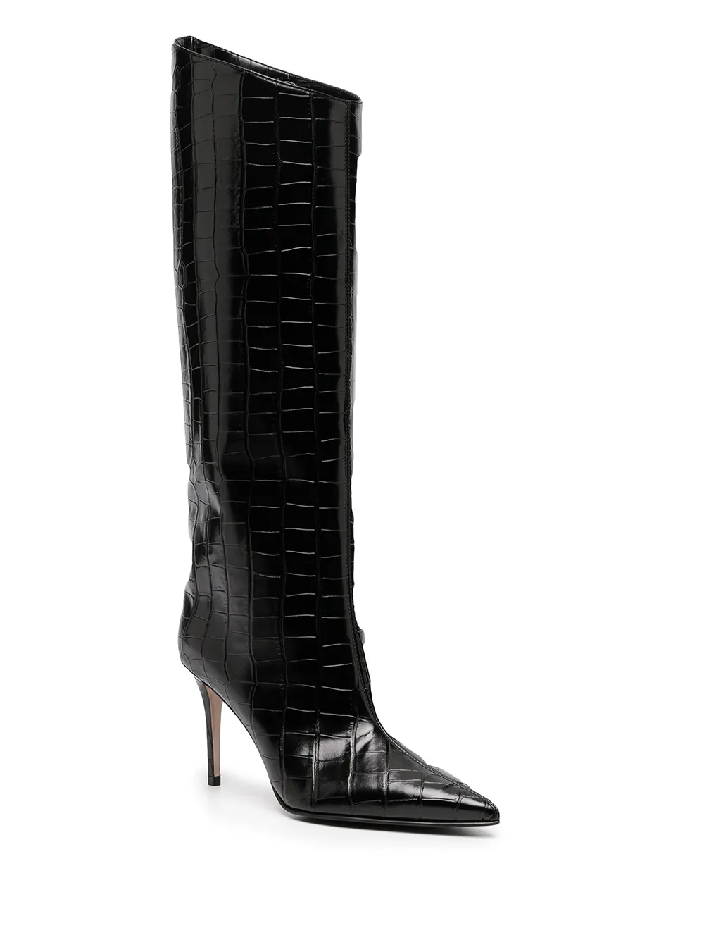 Le Silla Eva crocodile-effect boots Black