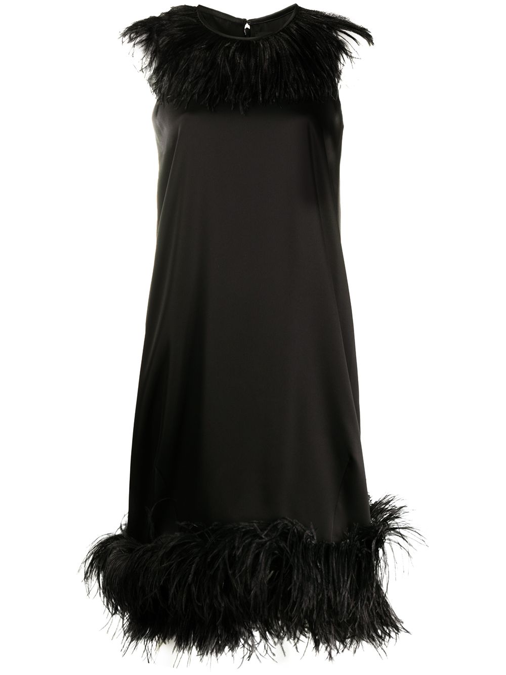 фото Gianluca capannolo feather-trimmed satin dress