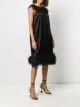 Gianluca Capannolo feather-trimmed satin dress