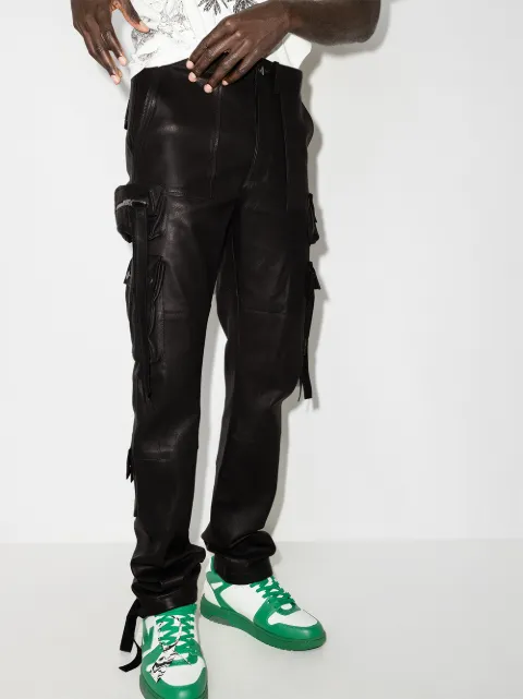 amiri leather cargo pants