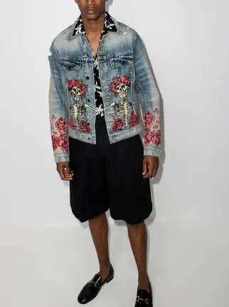 graphic print denim jacket展示图