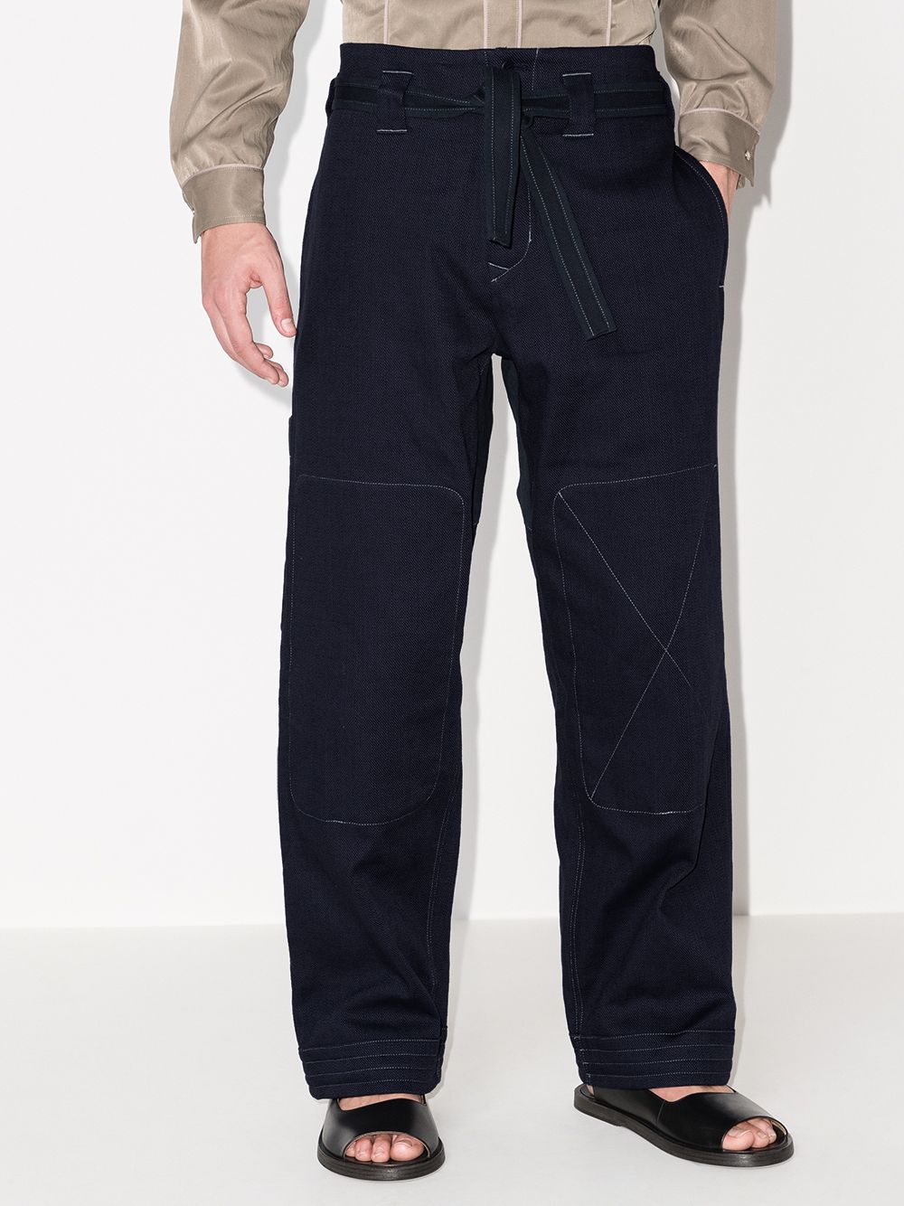 фото Nicholas daley topstitch straight leg trousers