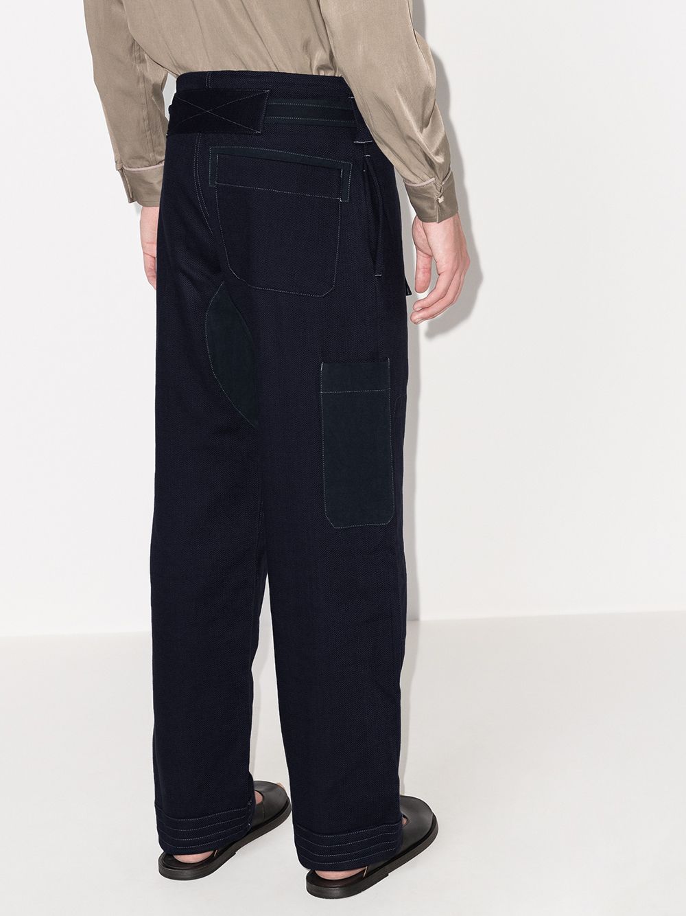 фото Nicholas daley topstitch straight leg trousers