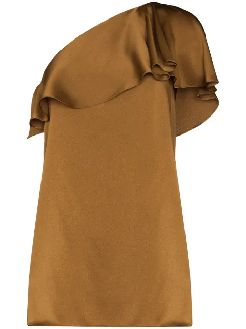 Saint Laurent off-shoulder ruffled minidress