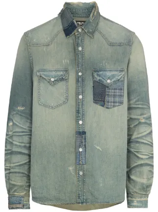 AMIRI Boro Repair Denim Shirt - Farfetch