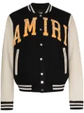 AMIRI logo-appliqué varsity bomber jacket - Black