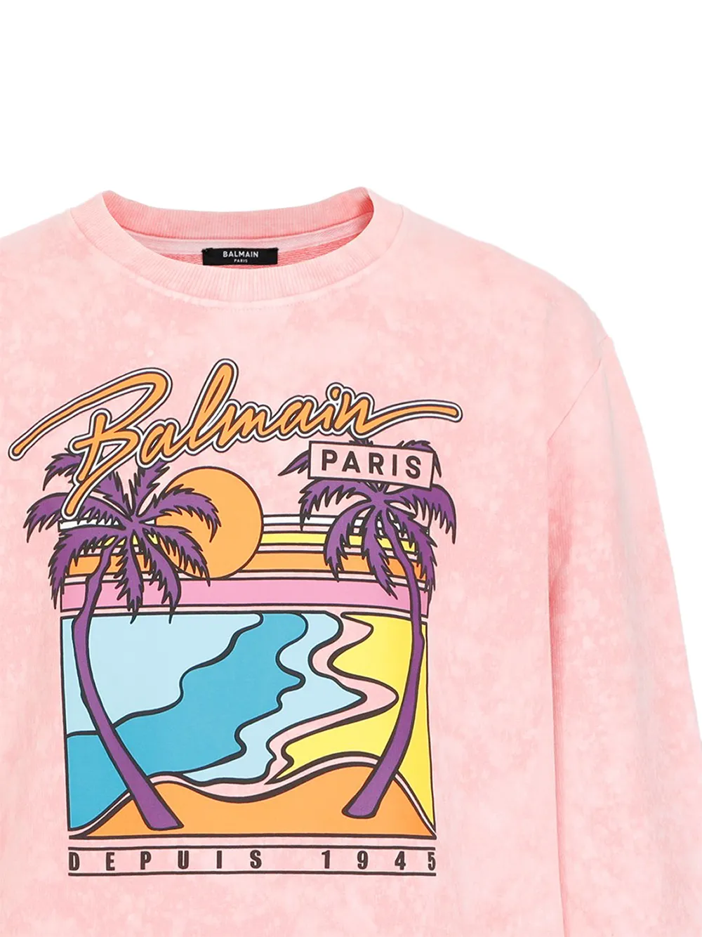 Shop Balmain palm tree logo print sweatshirt with Express Delivery ...