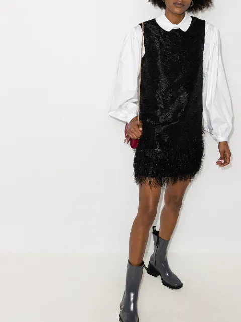 ganni embroidered dress
