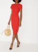 Image 2 of Victoria Beckham short sleeve fitted midi dress