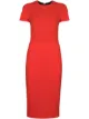 Image 1 of Victoria Beckham short sleeve fitted midi dress