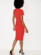Victoria Beckham short sleeve fitted midi dress