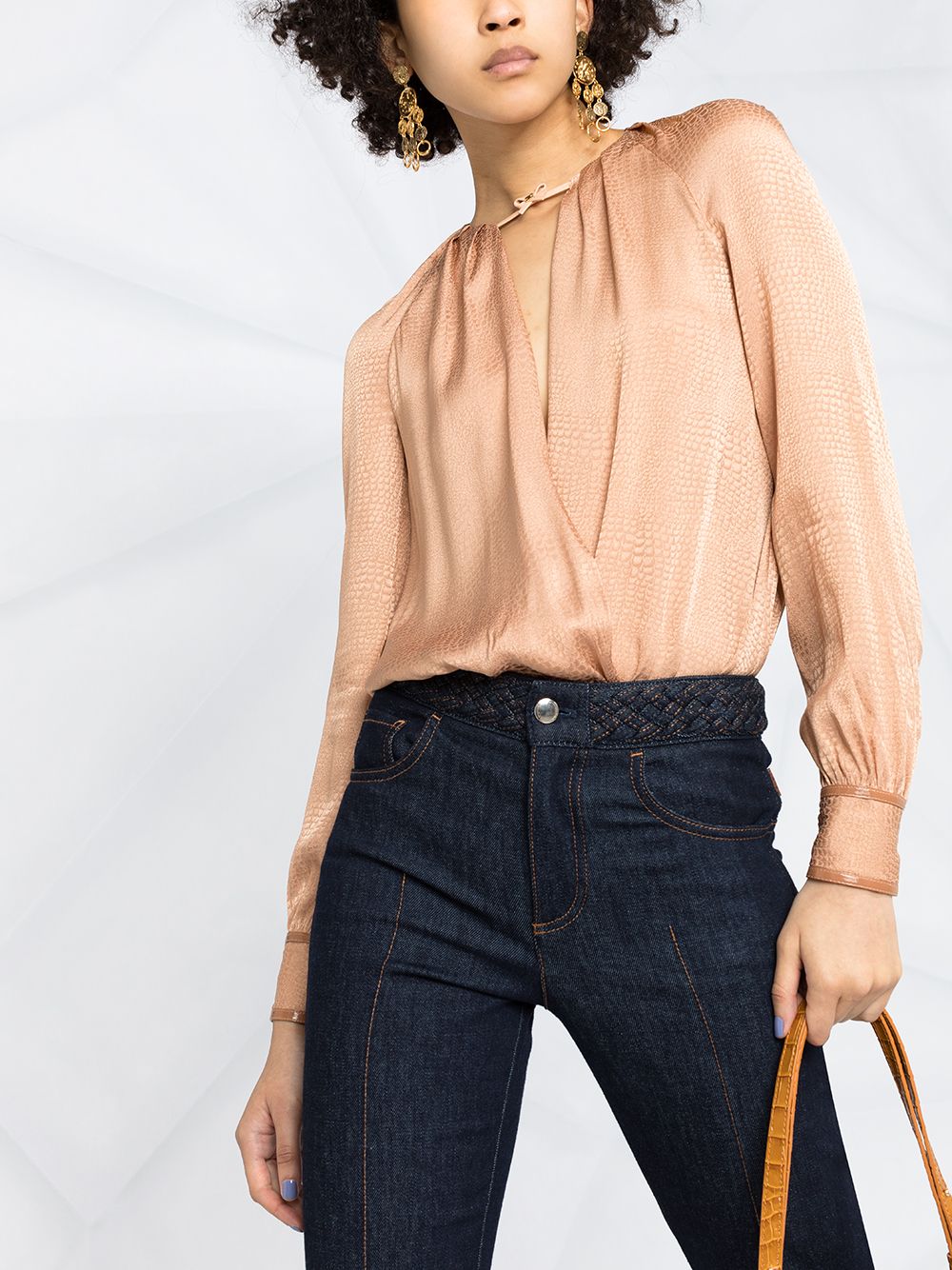 фото Elisabetta franchi wrap bodysuit blouse