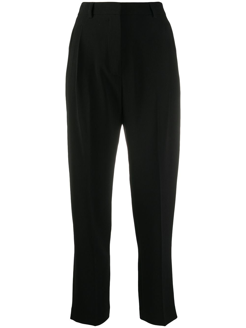 Shop Alberto Biani High Waist Cropped Leg Trousers In Black