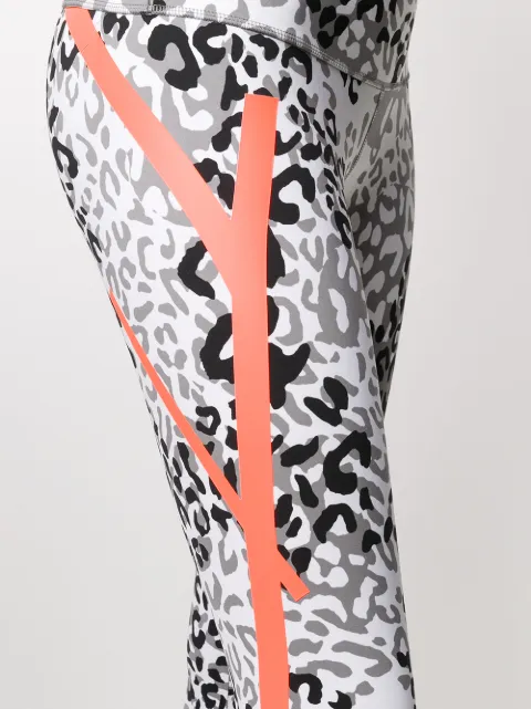 Adidas By Stella McCartney stripe-detail leopard-print Leggings - Farfetch
