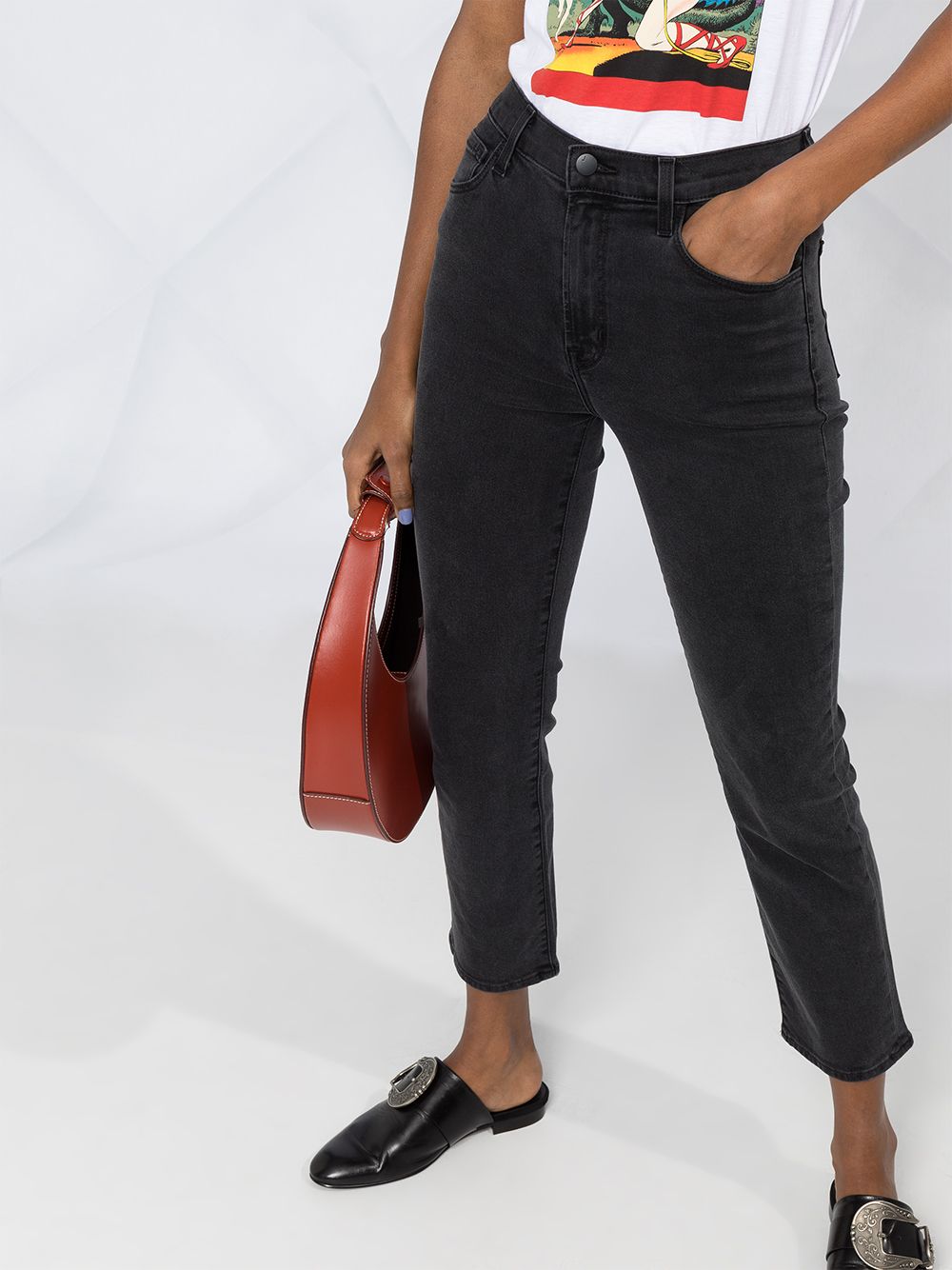 фото J brand mid-rise cropped jeans