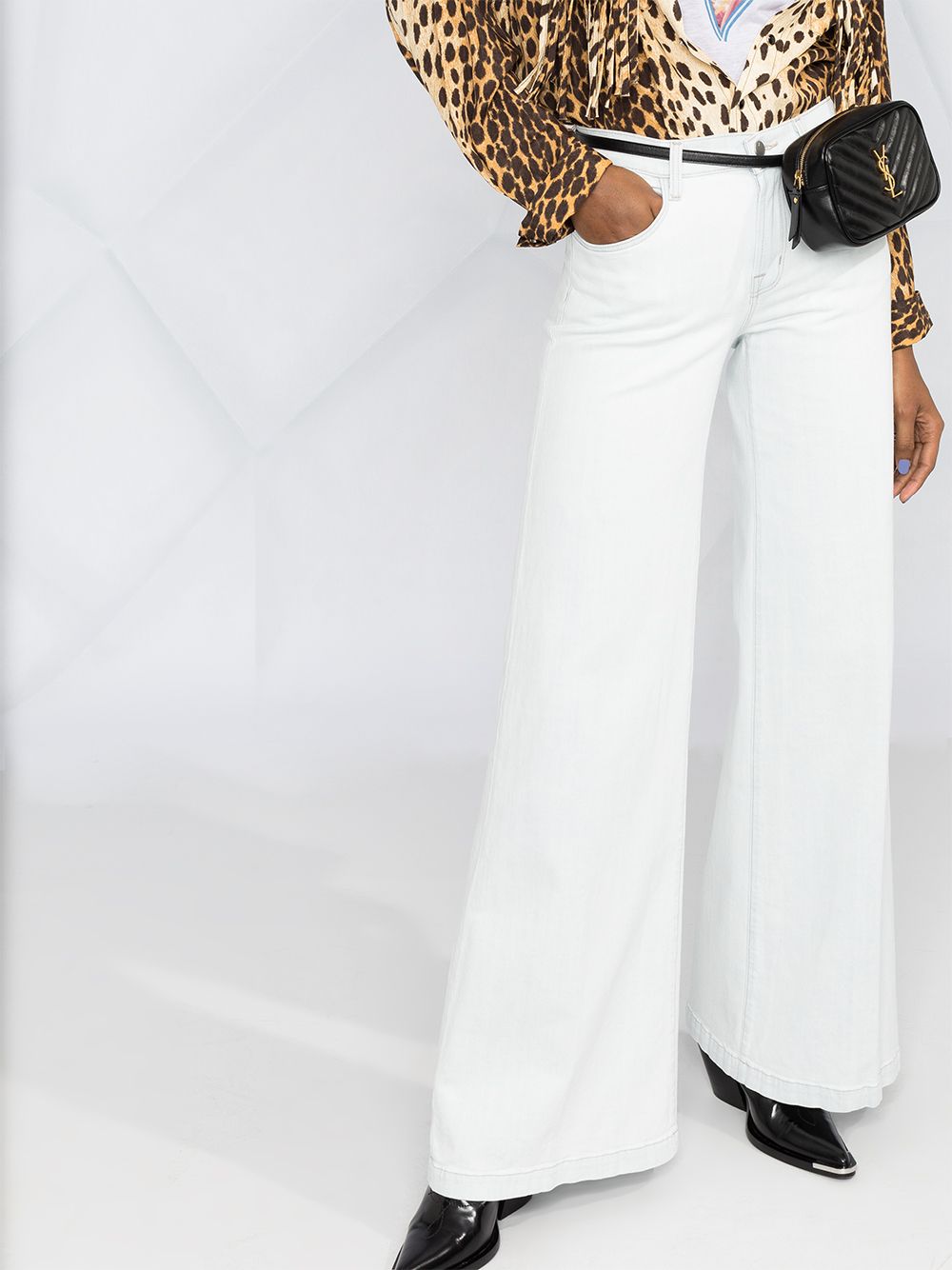 фото J brand mid-rise wide-leg jeans