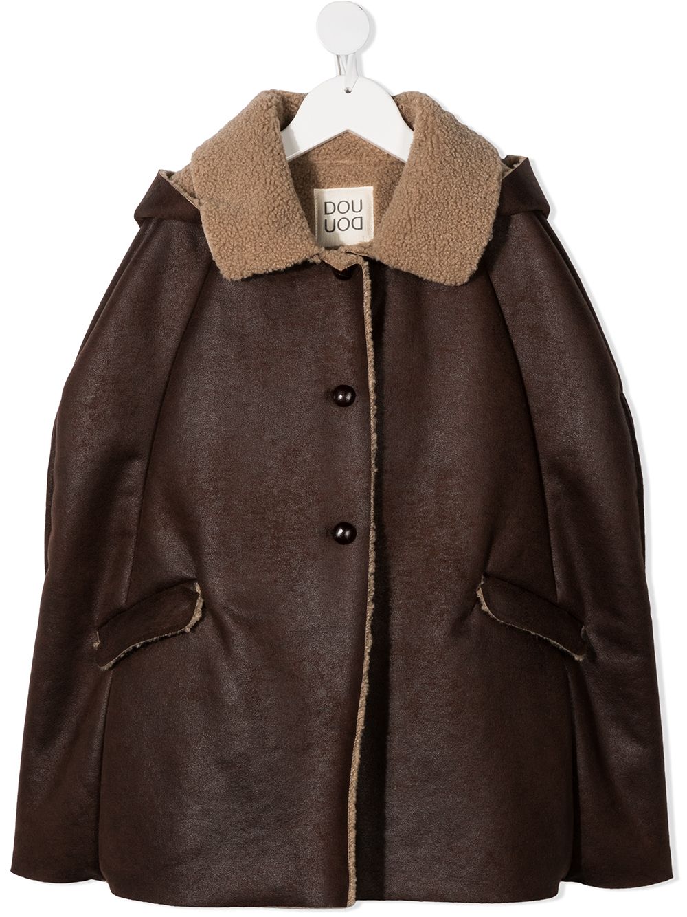 фото Douuod kids faux-shearling collar jacket