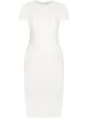 Image 1 of Victoria Beckham short sleeve fitted midi dress