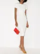 Image 2 of Victoria Beckham short sleeve fitted midi dress