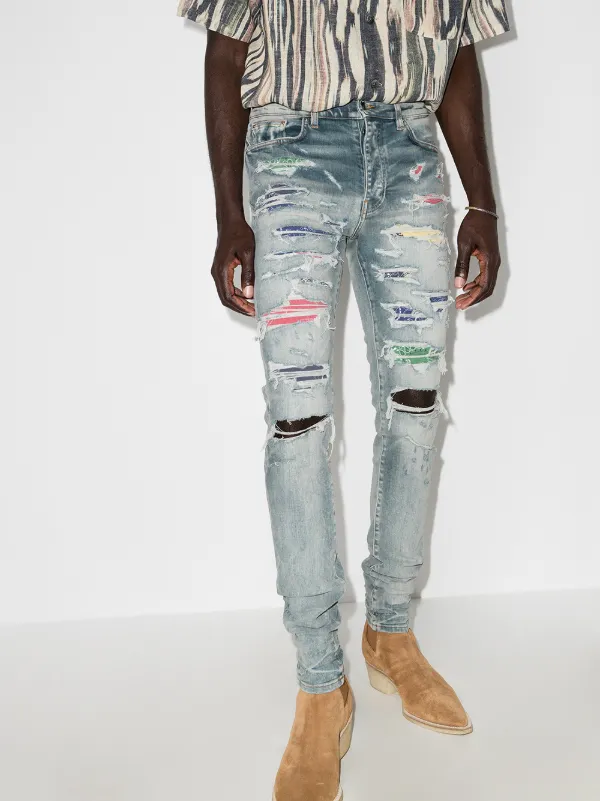 Rainbow amiri jeans clearance
