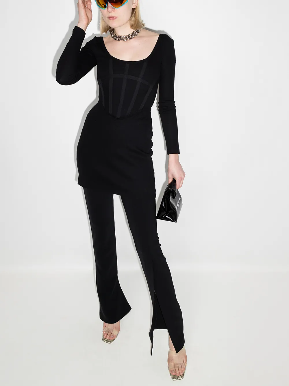 фото Dion lee платье мини в рубчик