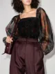 Image 2 of GANNI floral print organza ruched blouse