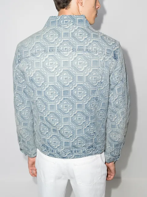 jacquard denim coat dress