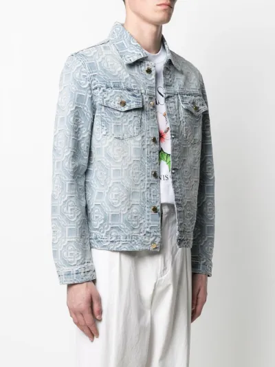 jacquard denim coat dress