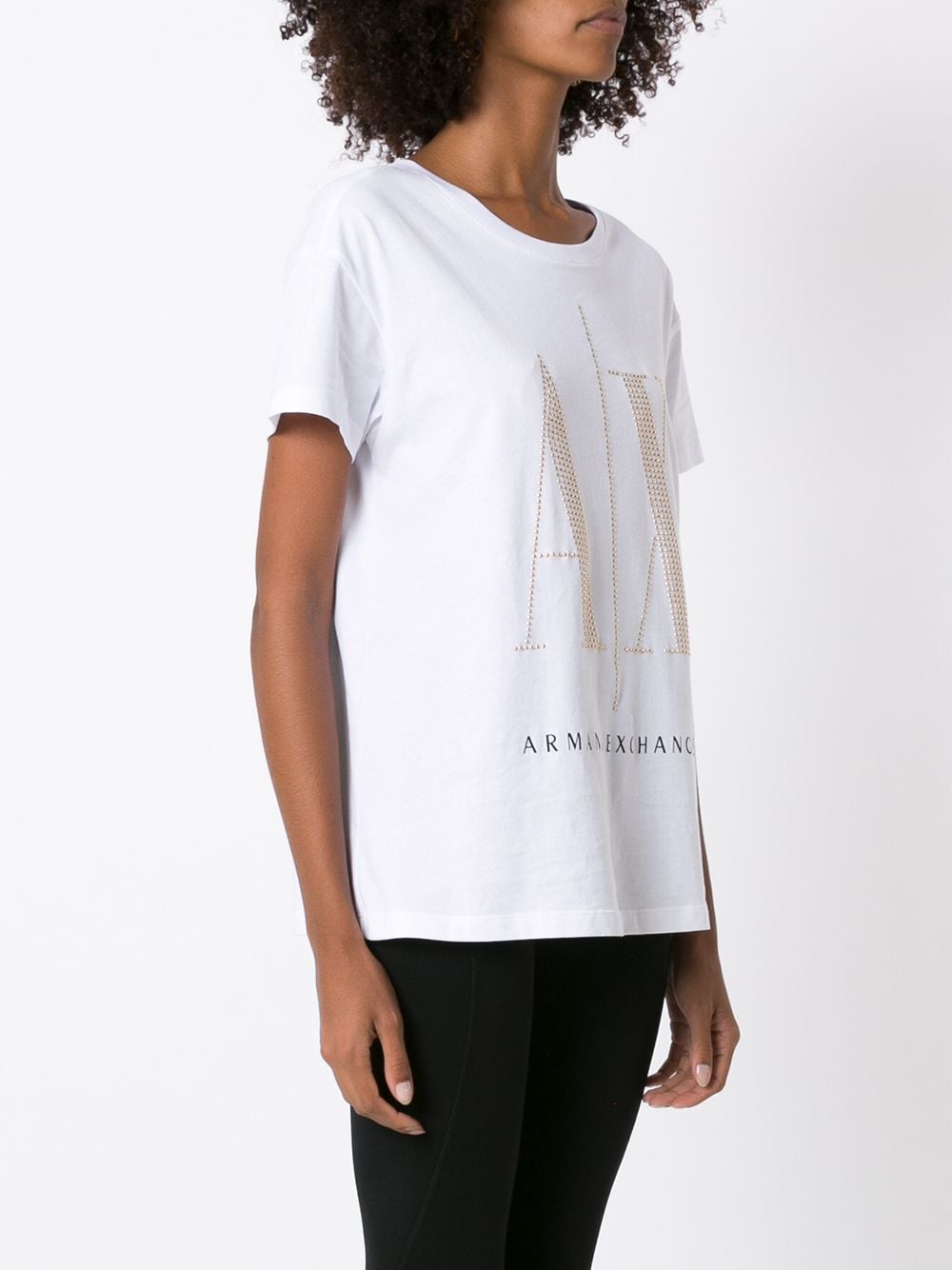 Armani Exchange Sequin Logo t shirt Farfetch