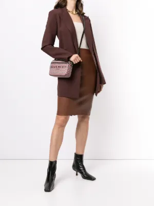 theory square neck leather dress