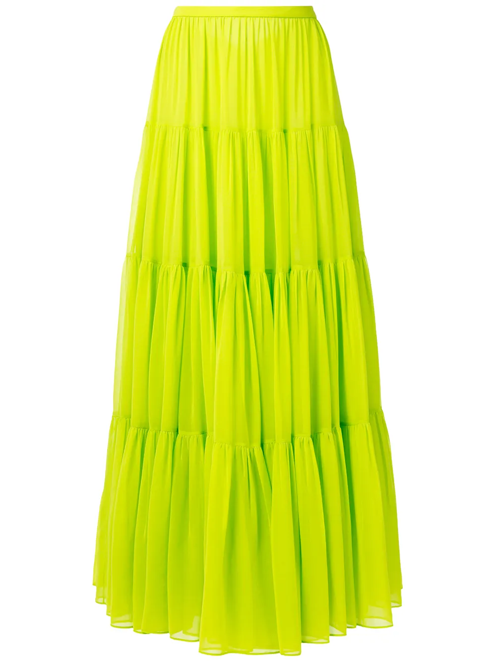 Valentino Tiered Maxi-skirt In Green