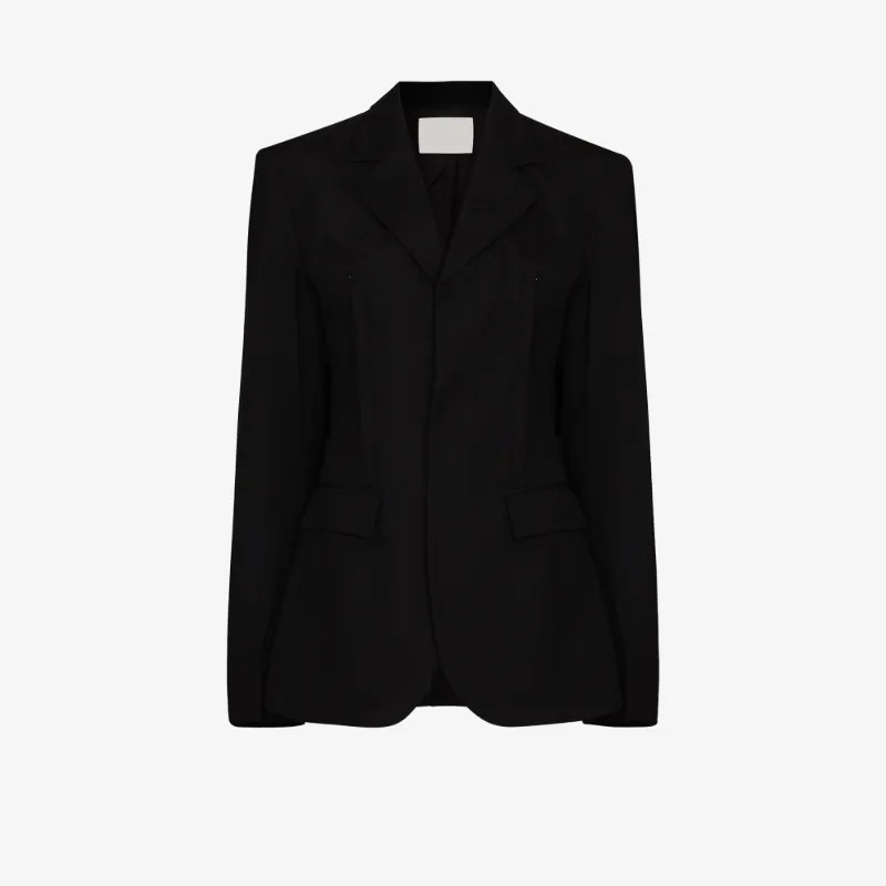 Dion Lee Ssense Exclusive Black Cinch Strap Blazer In Black