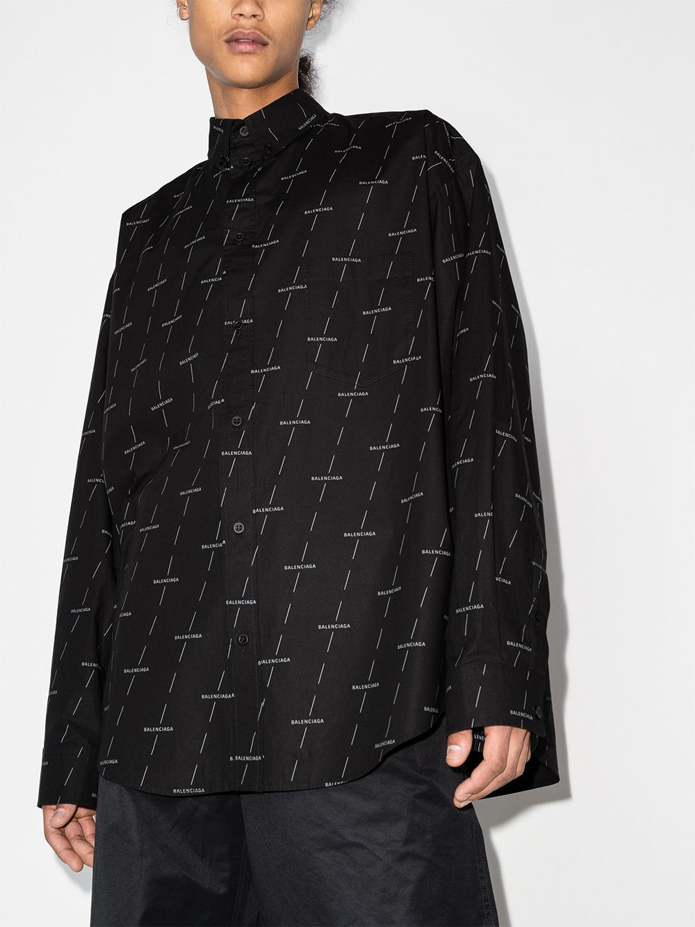 Image 2 of Balenciaga Camicia oversize con stampa