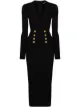 Image 1 of Balmain button-detail knitted midi dress