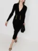 Image 2 of Balmain button-detail knitted midi dress