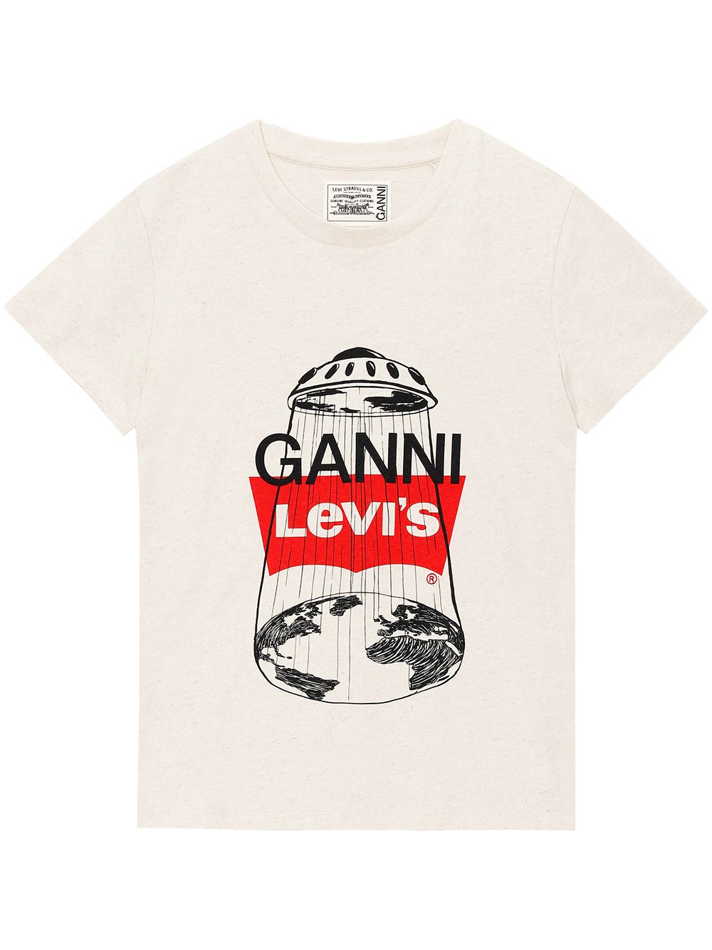 фото Ganni футболка с принтом globe из коллаборации с levi’s®