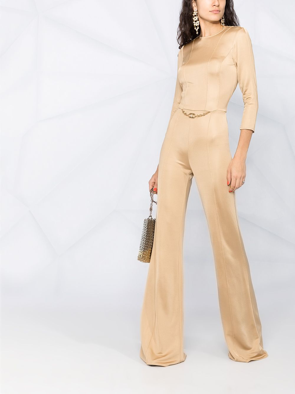 фото Elisabetta franchi flared-leg fitted jumpsuit