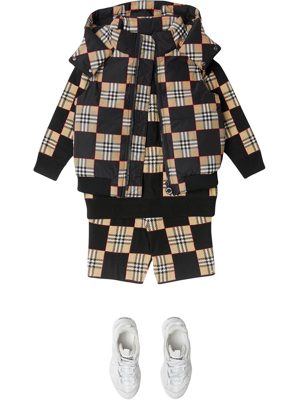 фото Burberry kids дутый жилет в клетку