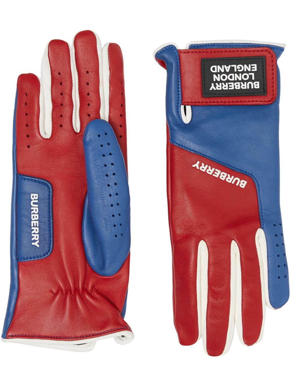 фото Burberry перчатки со вставками и аппликацией логотипа